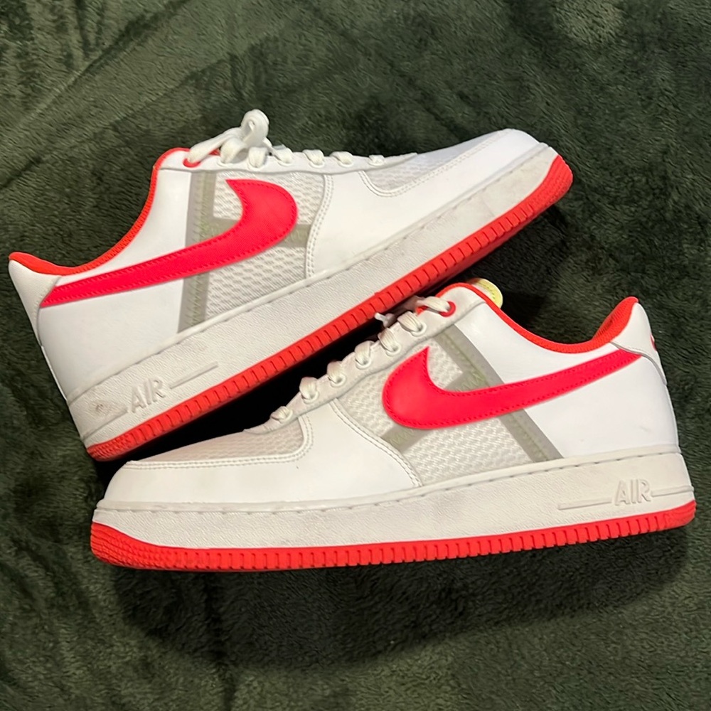 Nike Air Force 1 Transparent White Crimson